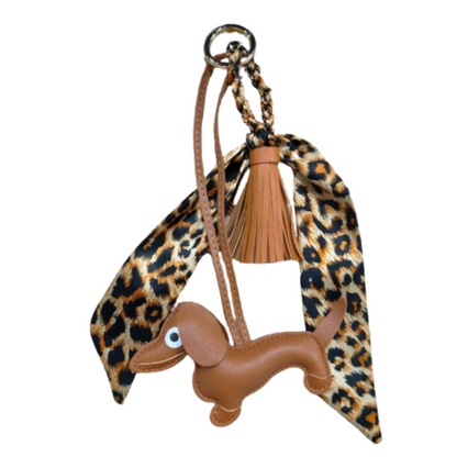 Bagcharm Teckel met Panter Sjaaltje