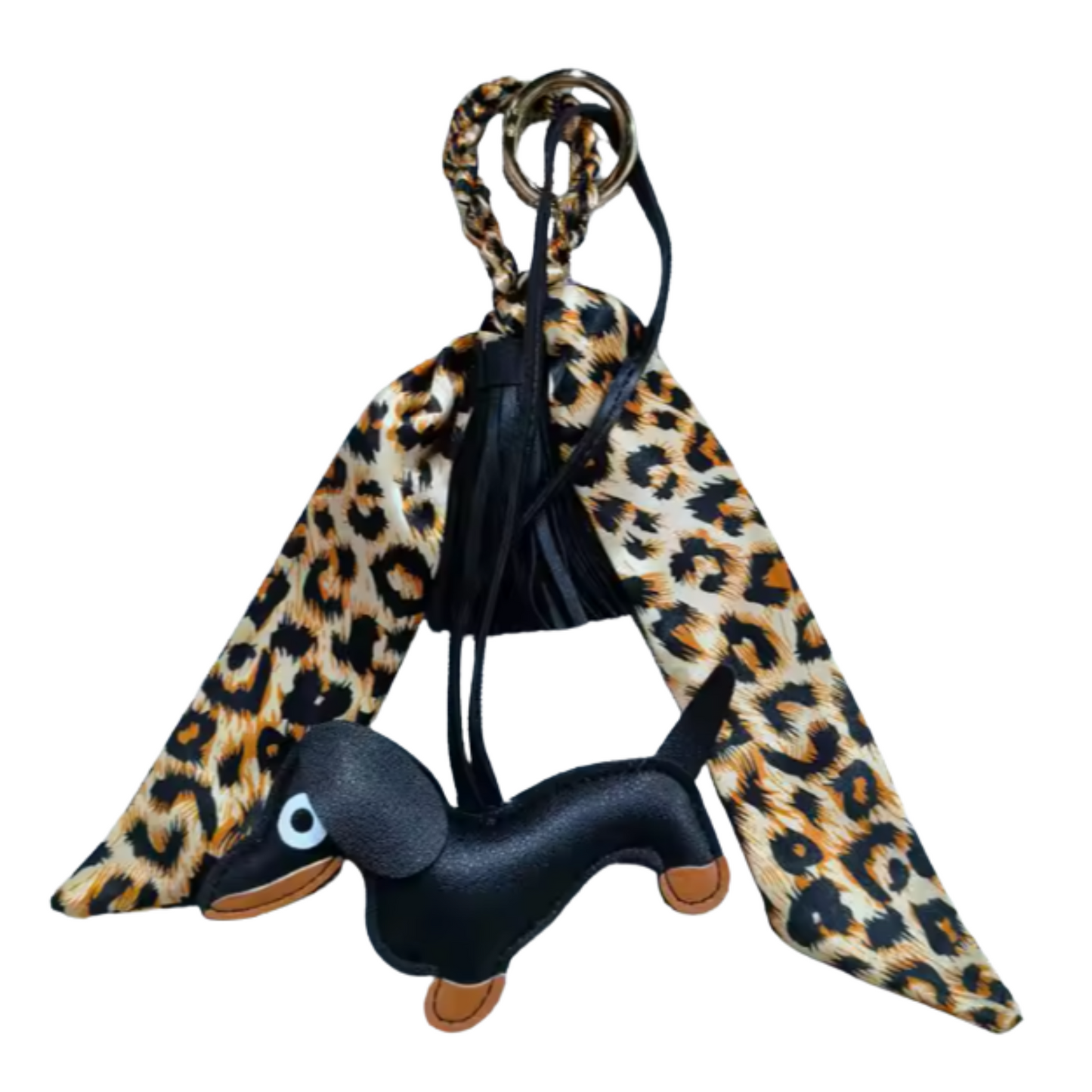 Bagcharm Teckel met Panter Sjaaltje