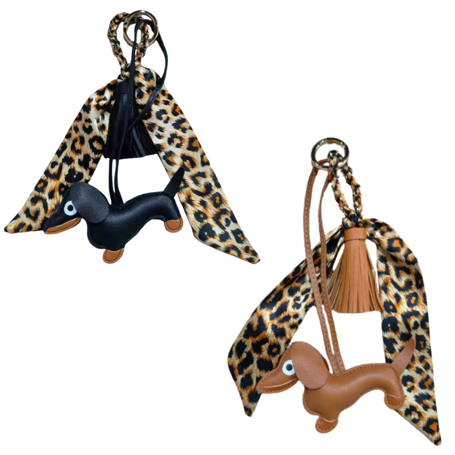 Bagcharm Teckel met Panter Sjaaltje