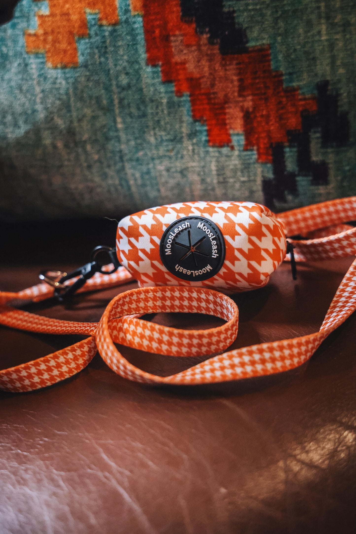 Poepzakjeshouder | Orange Pied-de-poule