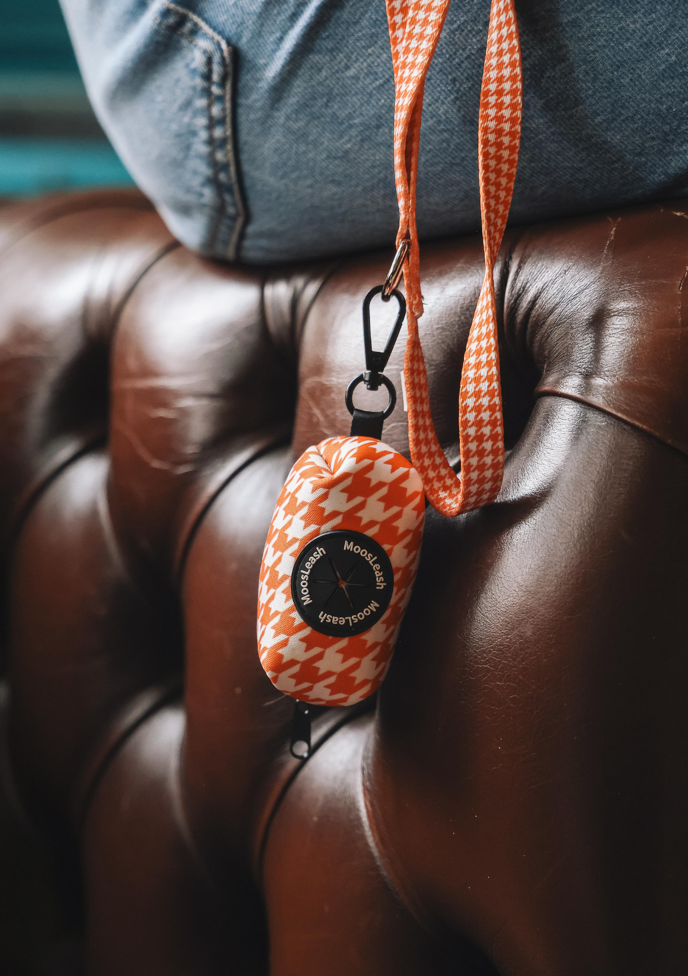 Leash | Orange Pied-de-Poule