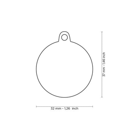 Hondenpenning | Basic Handmade Big Black Circle ID Tag