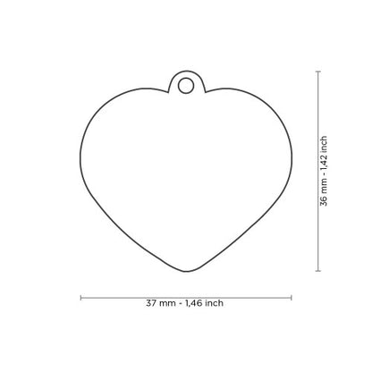 Hondenpenning | Basic Handmade Big Red Heart ID Tag