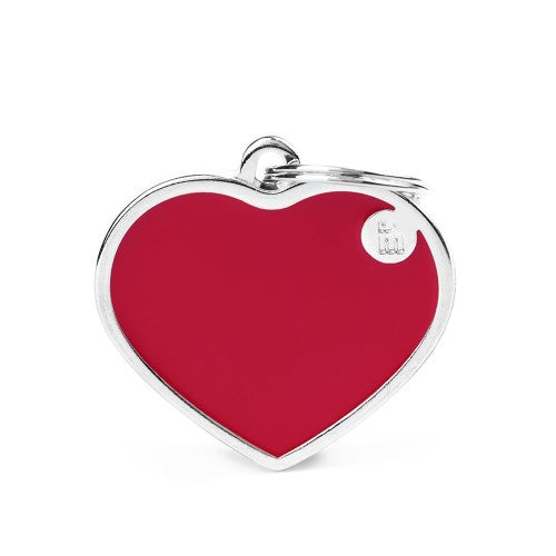 Hondenpenning | Basic Handmade Big Red Heart ID Tag
