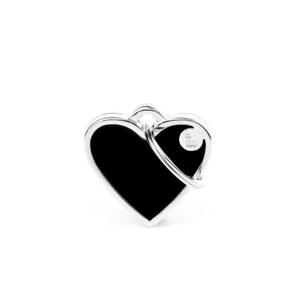 Hondenpenning | Basic Handmade Small Black Heart ID Tag