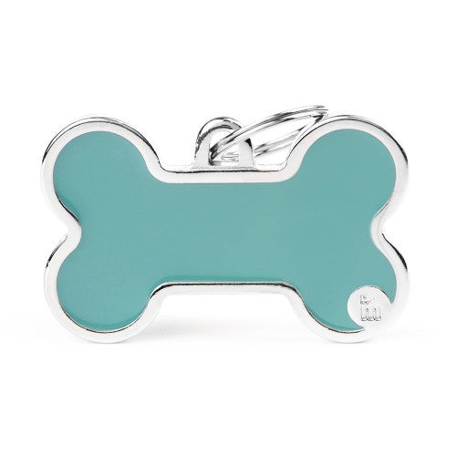 Hondenpenning | Basic Handmade XL Light Blue Bone ID Tag