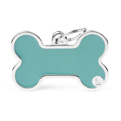 Hondenpenning | Basic Handmade XL Light Blue Bone ID Tag