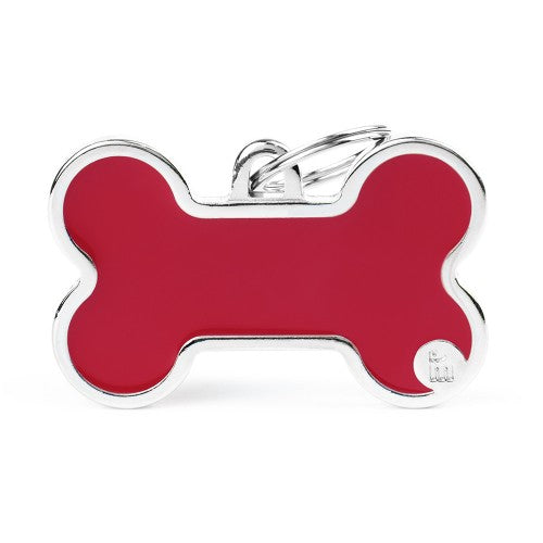 Hondenpenning | Basic Handmade XL Red Bone ID Tag