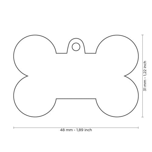 Hondenpenning | Basic Handmade XL Red Bone ID Tag