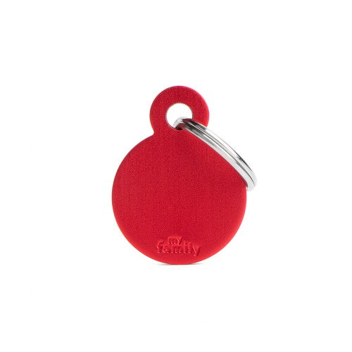 Hondenpenning | Basic Small Aluminum Red Circle ID Tag