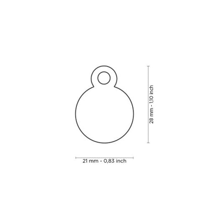 Hondenpenning | Basic Small Aluminum Red Circle ID Tag