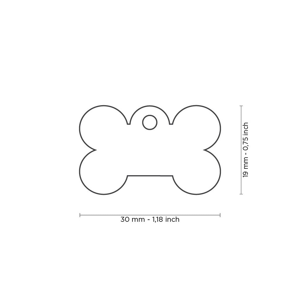 Hondenpenning | Basic Small Bone ID Tag in Chrome-Plated Brass