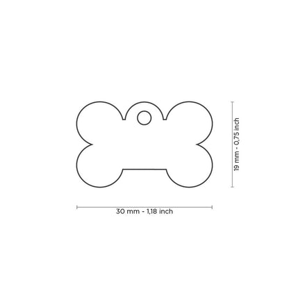 Hondenpenning | Basic Small Bone ID Tag in Chrome-Plated Brass