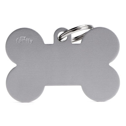 Hondenpenning | Basic XL Aluminum Gray Bone ID Tag