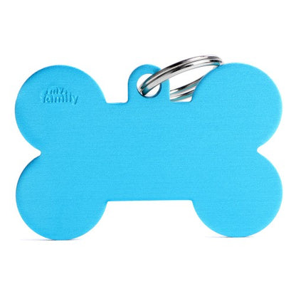 Hondenpenning | Basic XL Aluminum Light Blue Bone ID Tag