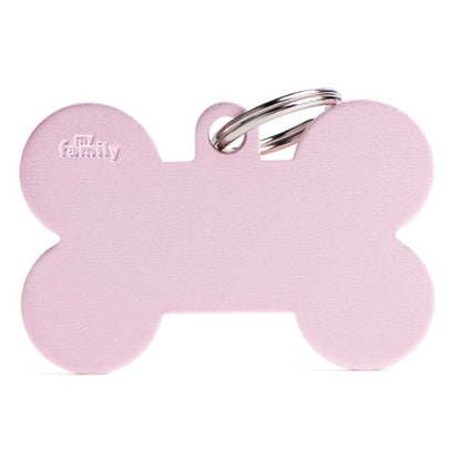 Hondenpenning | Basic XL Aluminum Pink Bone ID Tag