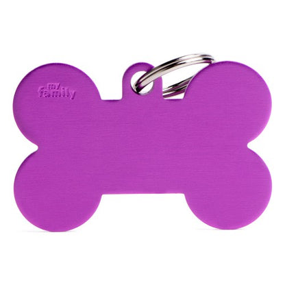 Hondenpenning | Basic XL Aluminum Purple Bone ID Tag