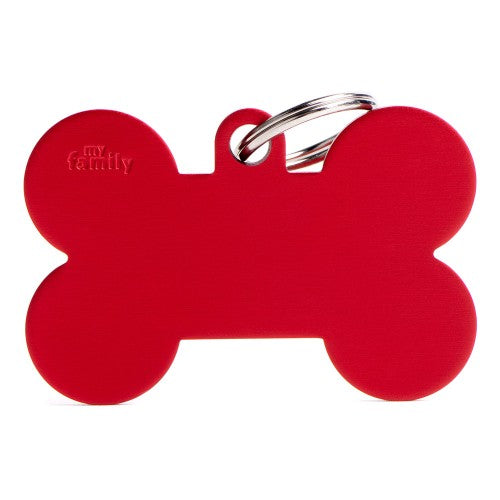 Hondenpenning | Basic XL Aluminum Red Bone ID Tag
