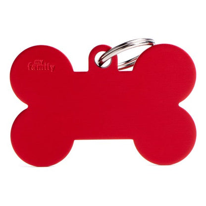 Hondenpenning | Basic XL Aluminum Red Bone ID Tag