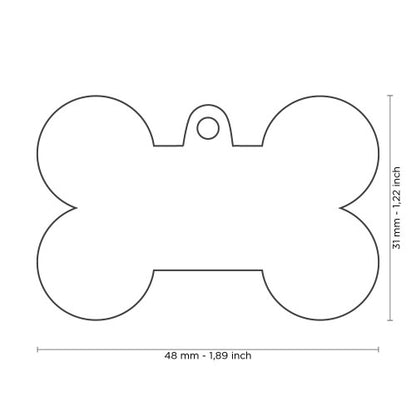 Hondenpenning | Basic XL Bone ID Tag in Gold-Plated Brass