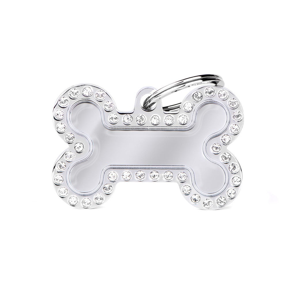 Hondenpenning |  Glam Big Bone ID Tag with Rhinestones