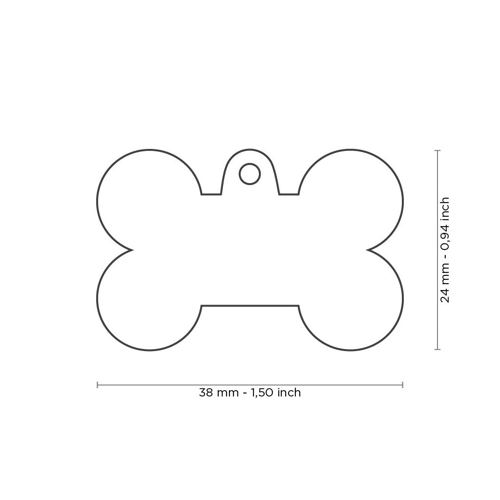 Hondenpenning |  Glam Big Bone ID Tag with Rhinestones