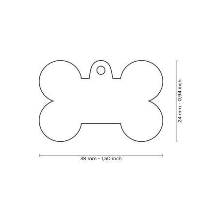 Hondenpenning |  Glam Big Bone ID Tag with Rhinestones