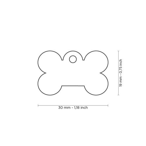 Hondenpenning |  Glam Small Bone Black and Gold ID Tag with Rhinestones