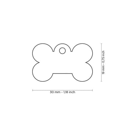 Hondenpenning |  Glam Small Bone Black and Gold ID Tag with Rhinestones